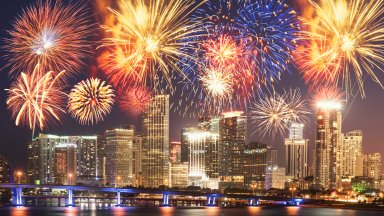 Fireworks, Miami, Florida - desktop wallpaper