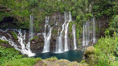 Grand Galet Waterfall, Reunion Island, France - desktop wallpaper